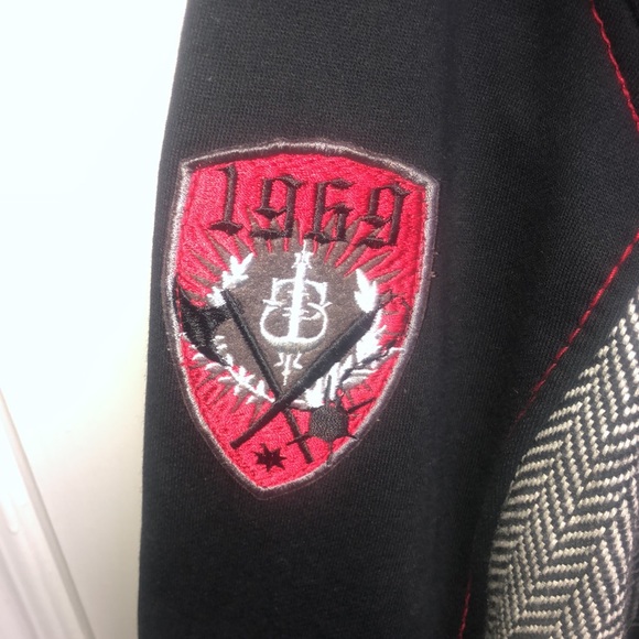 Used Men’s Coogi XL Jacket. Black, Gray & Red with Red Lining - Picture 3 of 10